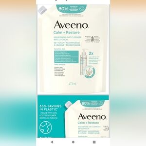Aveeno Calm + Restore Nourishing Oat Cleanser Refill Pouch 473ml